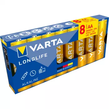 VARTA Longlife Power AA LR6 Mignon alkáli elemek, 8 darabos buborékcsomagolás