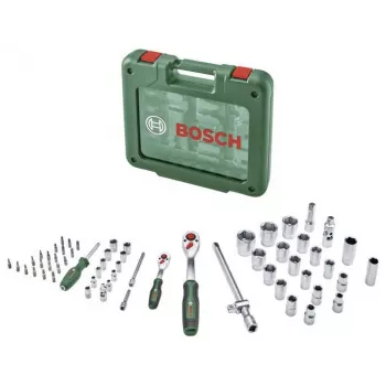Bosch 60 darabos racsnis és dugókulcs készlet táskával, 1/4 inch & 1/2 inch, max. nyomaték 768 Nm