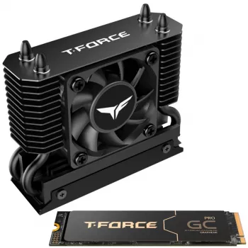 Team Group T-Force GC PRO 2TB M.2 2280 PCIe Gen5 NVMe SSD T-FORCE DARK AirFlow hűtőbordával, fekete