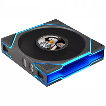Lian Li UNI FAN TL LCD FLEX Wireless 120mm Reverse Blade ARGB PWM ventilátor LCD-kijelzővel - fekete