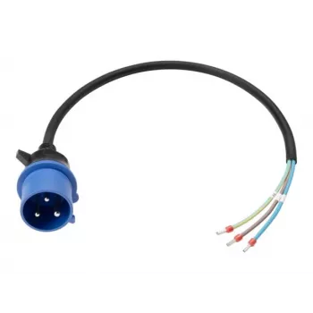 Anker SOLIX tápkábel IEC 60309 1P+N+E nyitott végű, 32 A, 60 cm, kék