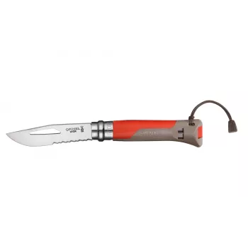 Opinel No. 08 Outdoor piros többfunkciós zsebkés