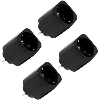 Shelly Plug M Gen3 Smart Plug 4-Pack Black with Energy Monitoring, Wi-Fi & Bluetooth