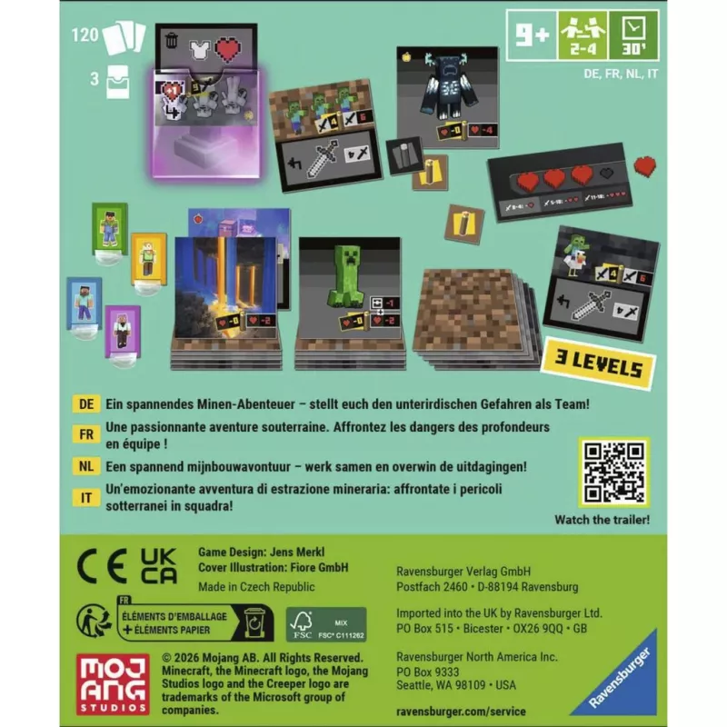 RAVENSBURGER Minecraft: Digging Down társasjáték