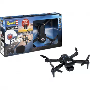 Revell RC Quadrocopter GO! Stunt 2.0 - 2,4 GHz 4 csatornás Ready-to-Fly drón 6 tengelyes giroszkóppal, headless móddal, 360°-os flipekkel, LED-lámpákkal, 3 sebességfokozattal, LiPo akkumulátorral, 8 éves kortól gyerekeknek