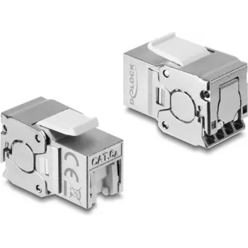 Delock Keystone modul RJ45 aljzat LSA Cat.6A árnyékolt, szerszám nélkül, porvédővel
