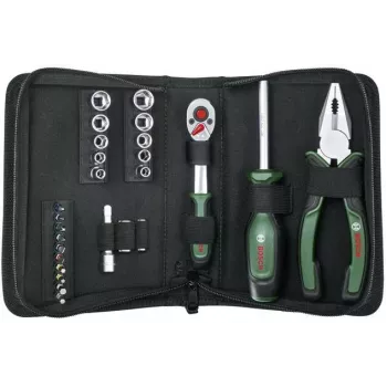 Bosch Starter szerszámkészlet, 26 darabos (zöld/fekete, textil cipzáras tok)