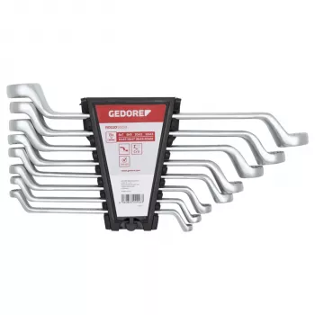 GEDORE red Double Ring End Spanner Set 8-Piece 6-22 mm Chrome Vanadium Steel