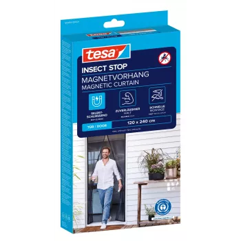 tesa Insect Stop mágneses szúnyoghálós ajtó, antracit, 1,2 x 2,4 m