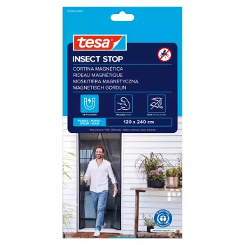 tesa Insect Stop mágneses szúnyoghálós ajtó, antracit, 1,2 x 2,4 m