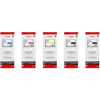 Canon eredeti PFI-320 tintapatronok – 5-ös csomag, többes kiszerelés, cián, bíbor, sárga, fekete – eredeti – fekete