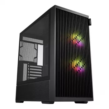 Fortron M330 mini-tower PC ház edzett üveggel, fekete