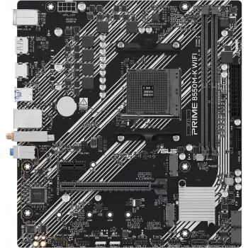 ASUS PRIME B550M-K WIFI AMD AM4 Micro-ATX alaplap Wi-Fi 5-tel, DDR4, PCIe 4.0, HDMI, VGA