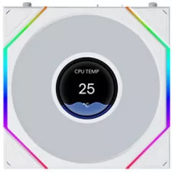 Lian Li UNI FAN TL120 LCD FLEX Wireless ARGB fehér 120 mm Reverse Blade házventilátor