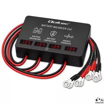 Qoltec 48V akkumulátor-balancer 4 x 12V akkumulátorhoz | 10A | AGM GEL LiFePO4 | LED