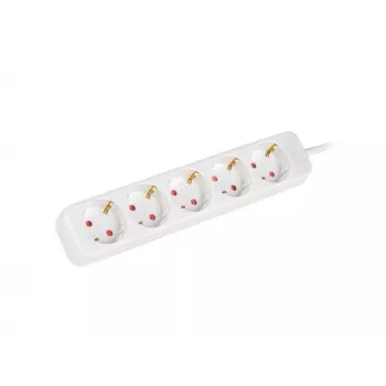 Lanberg PS0-05F-0150-W 5 aljzatos Schuko elosztó 1,5 m fehér teljes réz