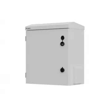 10 inch fali/árbocra szerelhető rack szekrény, IP55 tömített, 420x300x500 mm, szürke, szerelt
