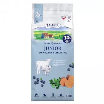 BALTICA Flavours of Regions Junior bárány borjúval – gabonamentes száraz táp kiskutyáknak, 3 kg