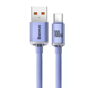 Baseus USB-A – USB-C Crystal Shine 100W 2m lila kábel