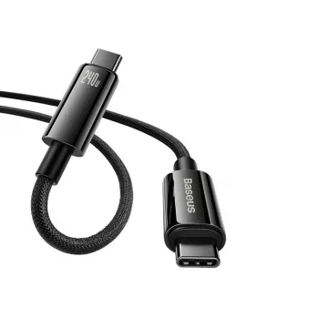 Baseus Tungsten Gold USB-C – USB-C 240W gyorstöltő kábel 1m fekete