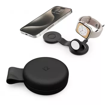 Twelve South ButterFly SE 2 az 1-ben Qi2 MagSafe töltő iPhone-hoz és Apple Watch-hoz, fekete