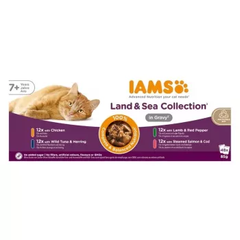 IAMS Delights Senior Land & Sea Collection szószban 12x85g