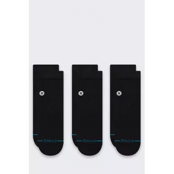 Stance Icon Quarter 3 darabos zoknicsomag - fekete