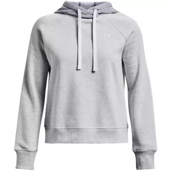 Under Armour női Rival Fleece Colourblock kapucnis pulóver Mod szürke/fehér