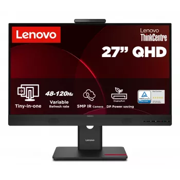 Lenovo ThinkCentre Tiny-in-One 27 Gen6 27 inch UHD IPS monitor beépített webkamerával, hangszórókkal és USB-hubbal