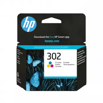 HP 302 eredeti tintapatron, háromszínű (cián, bíbor, sárga) - normál hozam