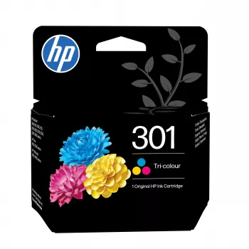 HP 301 eredeti tintapatron (háromszínű, cián, bíbor, sárga) - normál kapacitás