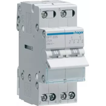 Hager SFT225 moduláris átkapcsoló I-0-II, 2P, 25A, 230V AC, DIN-sín