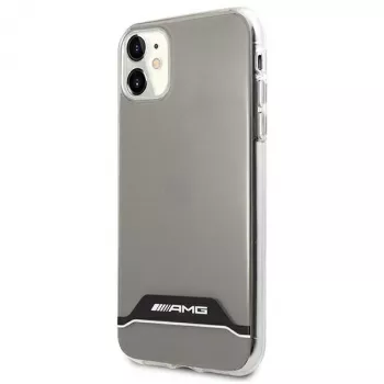 AMG AMHCN61TCBW merev tok iPhone 11 / XR 6,1 inch készülékhez – átlátszó, elektroplattírozott fekete és fehér díszítéssel