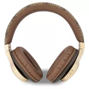 GUESS 4G Script Metal Logo vezeték nélküli fejhallgató Bluetooth 5.3 barna
