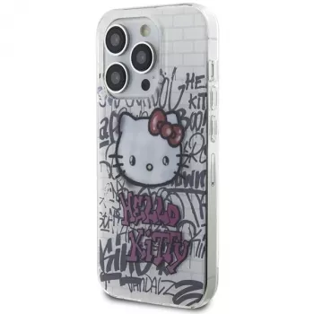 Hello Kitty HKHCP14LHDGPHT iPhone 14 Pro keménytok IML Kitty On Bricks Graffiti - fehér