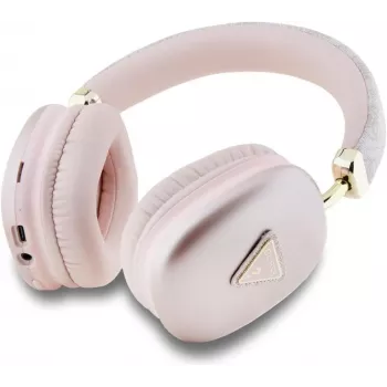 GUESS PU-bőr 4G Triangle Logo Bluetooth sztereó fejhallgató rózsaszín