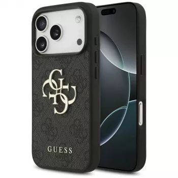 GUESS 4G Big Logo védőtok iPhone 17 Pro / 18 Pro-hoz - fekete