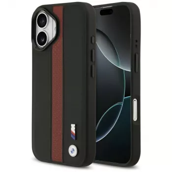 BMW M perforált csíkos logó MagSafe tok iPhone 17-hez - piros