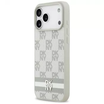 DKNY kárómintás nyomott csíkos tok iPhone 17 Pro Max-hoz - bézs