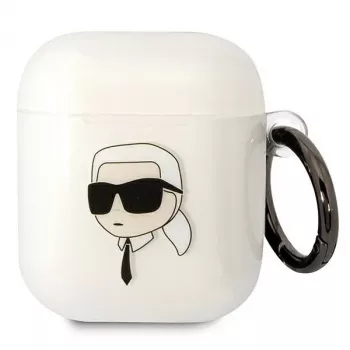 Karl Lagerfeld KLA2HNIKTCT Transparent AirPods 1/2 Case with Karl's Head Design