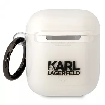 Karl Lagerfeld KLA2HNIKTCT Transparent AirPods 1/2 Case with Karl's Head Design