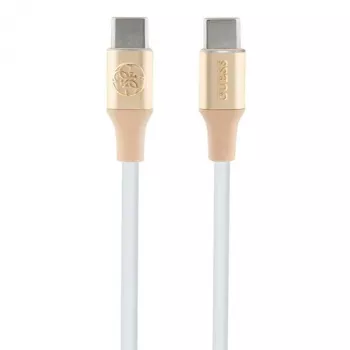 GUESS GUCCLALRGDD USB-C - USB-C kábel 1,5 m gyorstöltés világosarany dombornyomott logó