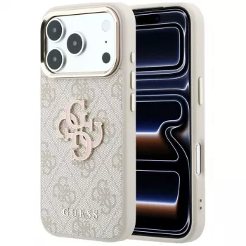 GUESS 4G & Big Resin Logo tok iPhone 17 Pro / 18 Pro-hoz - rózsaszín