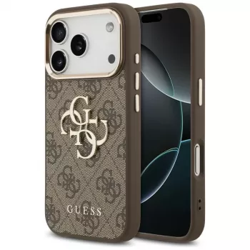 GUESS 4G Big Classic Logo tok iPhone 17 Pro / 18 Pro-hoz - barna és arany