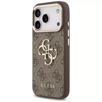 GUESS 4G Big Classic Logo tok iPhone 17 Pro / 18 Pro-hoz - barna és arany