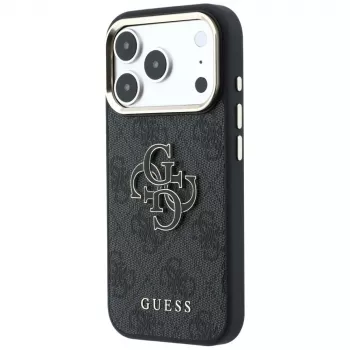 GUESS 4G & Big Resin Logo tok iPhone 17 Pro / 18 Pro-hoz - fekete