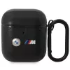 BMW BMA222PVTK Genuine Leather Curved Line Case for Apple AirPods 1st & 2nd Gen - Black