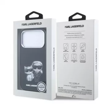 Karl Lagerfeld IML Karl & Choupette Bodies Sketch Print MagSafe tok iPhone 18 Pro / 17 Pro készülékhez - fekete