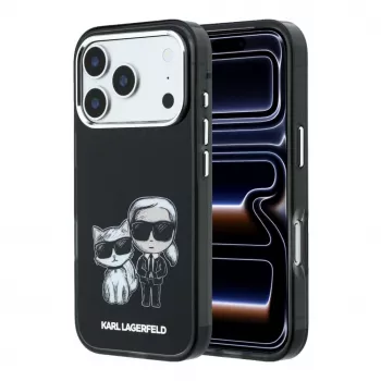 Karl Lagerfeld IML Karl & Choupette Bodies Sketch Print MagSafe tok iPhone 18 Pro / 17 Pro készülékhez - fekete