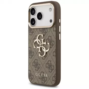 GUESS 4G Big Logo Classic telefontok iPhone 17 Pro Max / 18 Pro Max készülékhez - barna és arany